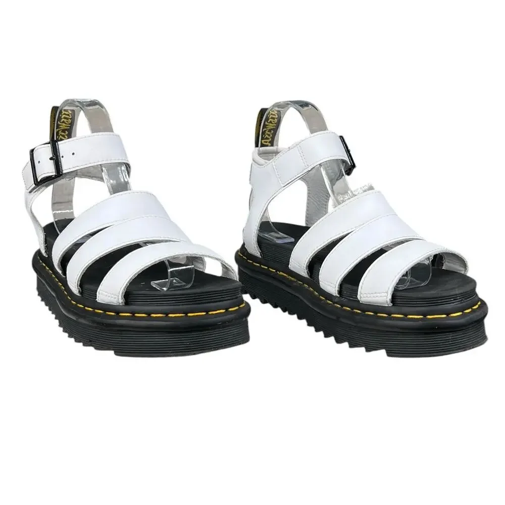 Dr. Martens Blaire White Leather Platform Sandal Size US 7 - Picture 5 of 10